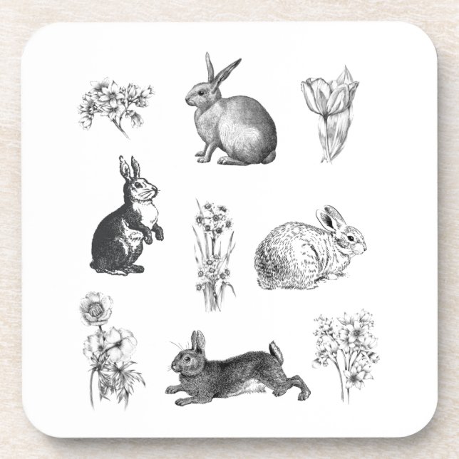 Posavasos Casa de campo de época moderna Conejos de Pascua (Frente)