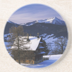 Posavasos Casa de granja y Monte Rigi y Pilatus,