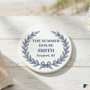 Posavasos Casa de verano personalizada clásica corona de lau
