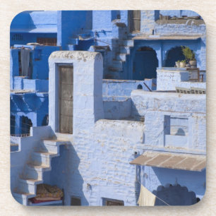 Posavasos Casa tradicional pintada de azul, Jodphur