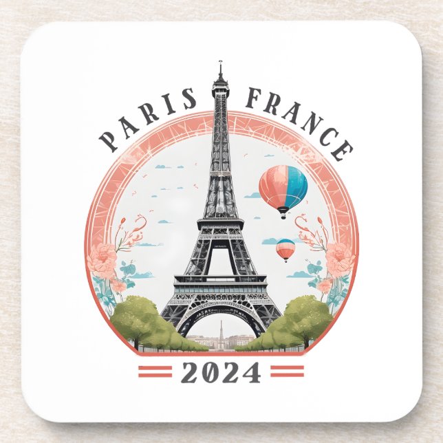Posavasos Casas apetitosas de bebidas de Paris France 2024,  (Frente)
