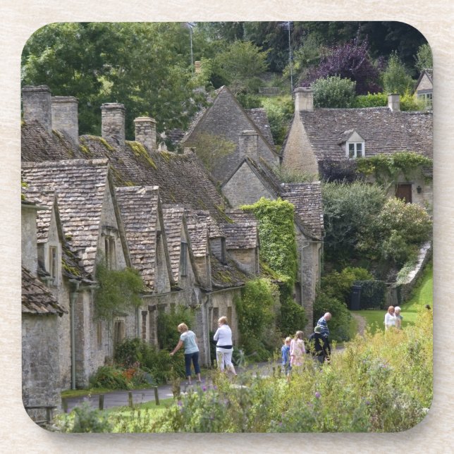 Posavasos Casas de piedra de algodón en el pueblo de (Frente)