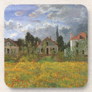 Posavasos Casas en Argenteuil por Claude Monet, arte vintage