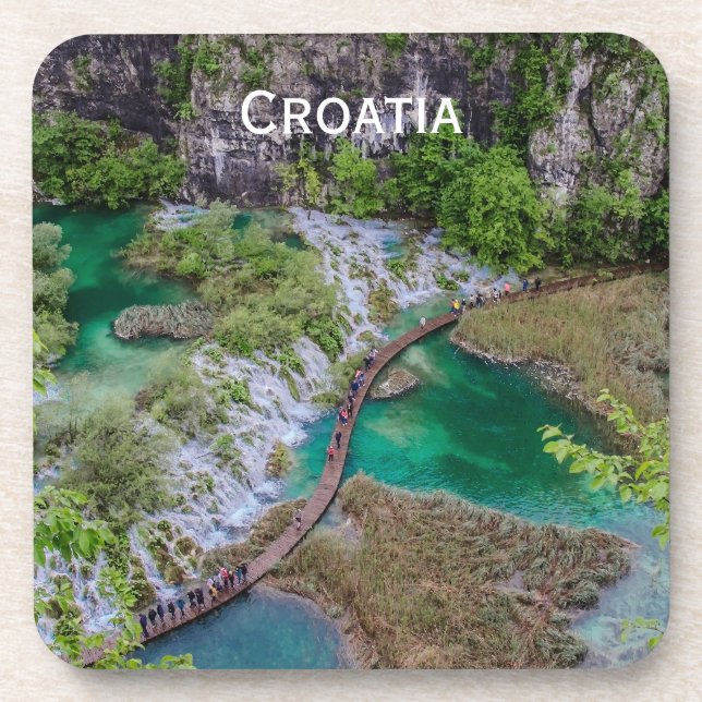Posavasos Cascada de cascada del parque de lagos Plitvice (Frente)