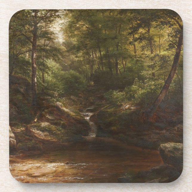 Posavasos Cascada en el bosque - George Hetzel (Frente)