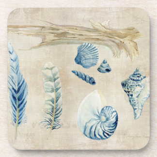 Posavasos Cáscaras de la acuarela del Sketchbook de la playa