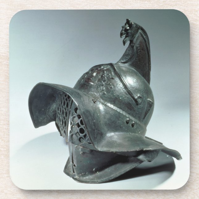 Posavasos Casco de bronce del gladiador de Thracian, romano, (Frente)