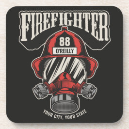 Posavasos Casco del departamento de bomberos personalizado p