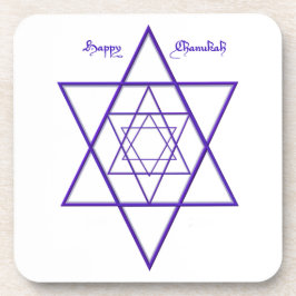 Posavasos Cascos de Chanukah/Hanukkah Casas de agua azul y b