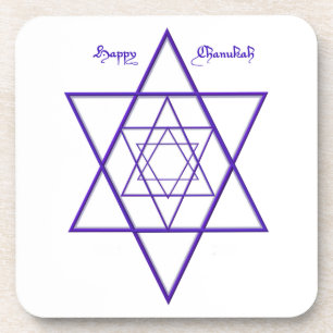Posavasos Cascos de Chanukah/Hanukkah Casas de agua azul y b