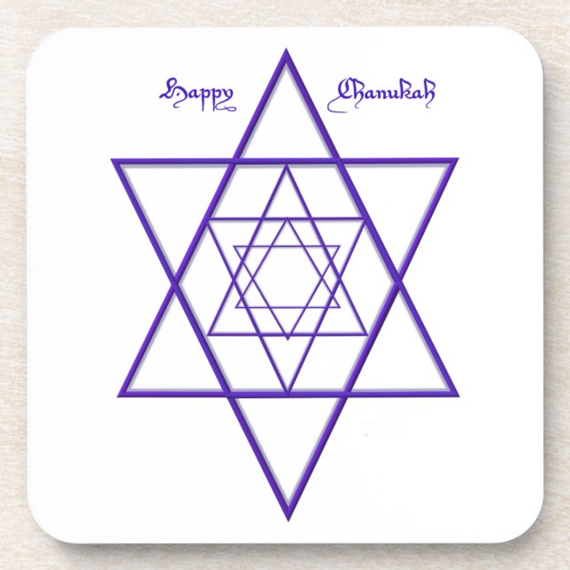 Posavasos Cascos de Chanukah/Hanukkah Casas de agua azul y b (Frente)