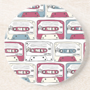 Posavasos Casetes de música retro: Patrón de fondo de rock