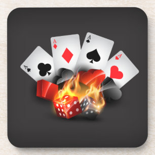 Posavasos Casino Flame Poker Negro
