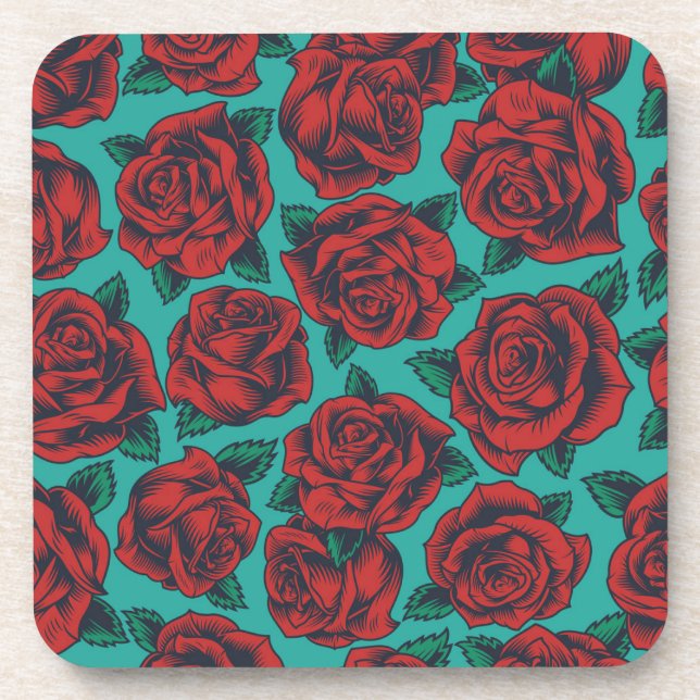 Posavasos Casos de las rosas rojas (conjunto de 6) (Frente)