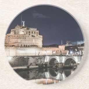 Posavasos Castel Sant Angelo de noche en Roma