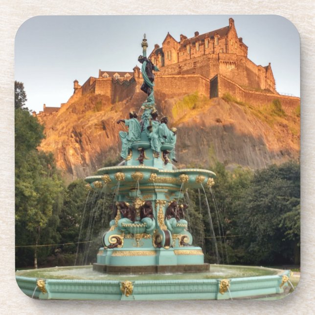 Posavasos Castillo de Edimburgo Fuente Princes Street Garden (Frente)