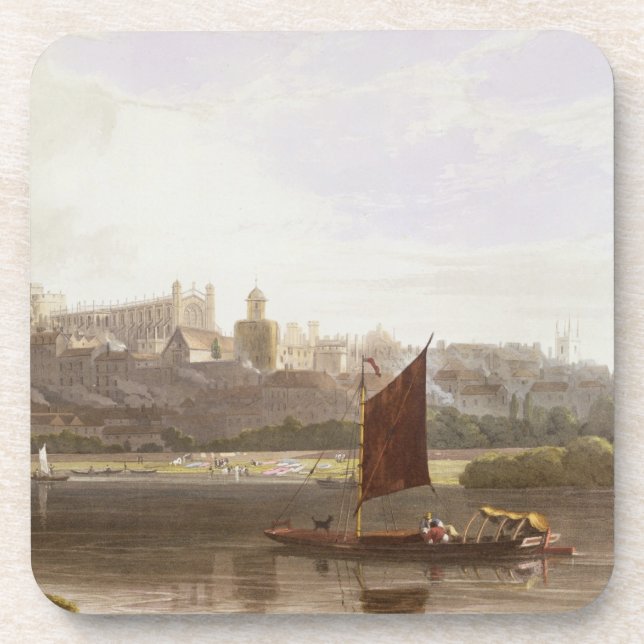 Posavasos Castillo de Windsor del prado del río en el Thames (Frente)