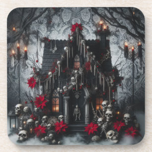 Posavasos Castillo Gótico Nocturno con Calaveras, Velas Oscu