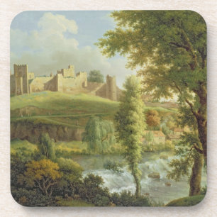 Posavasos Castillo Ludlow con Dinham Weir, desde el Sudoeste