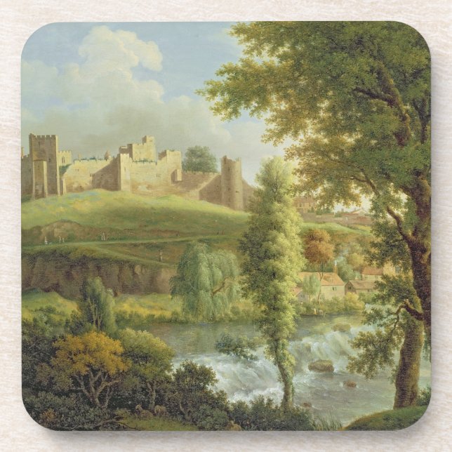 Posavasos Castillo Ludlow con Dinham Weir, desde el Sudoeste (Frente)