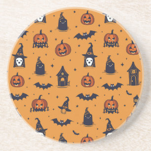 Posavasos Castillos de Halloween con pequeños fantasmas y ca