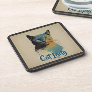 Posavasos Catastro de bebidas de Cat Lady