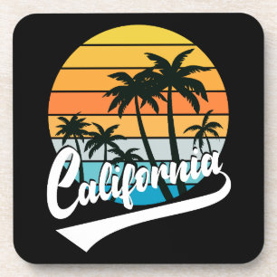 Posavasos Catastro de Bebidas Retro Sunset de California