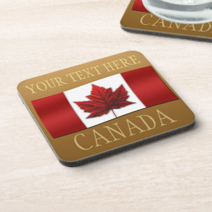 Posavasos Catastro de la bandera de Canadá Personalizado Reg