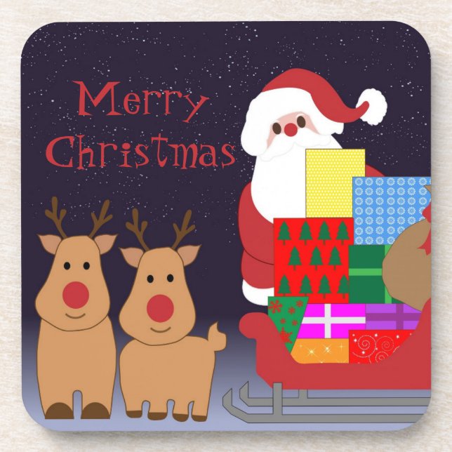 Posavasos Catastro de Santa y Navidades de renos (Frente)