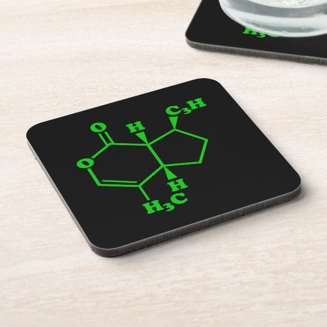 Posavasos Catnip Nepetalactona Fórmula Química Molecular (Lado Izquierdo)