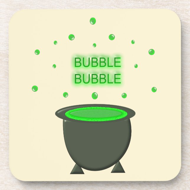 Posavasos Cauldron y Bubbling Green Brew Halloween (Frente)