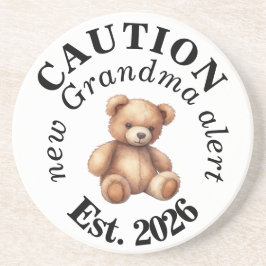 Posavasos CAUTION new Grandma alert- Teddy Baby Announcement