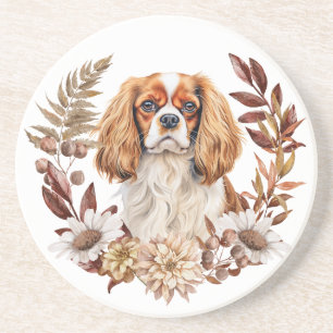 Posavasos Cavalier King Charles Spaniel Autumn Wreath