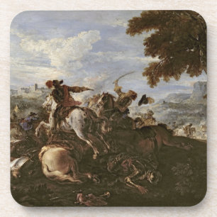 Posavasos Cavaliers en la batalla (aceite en lona)