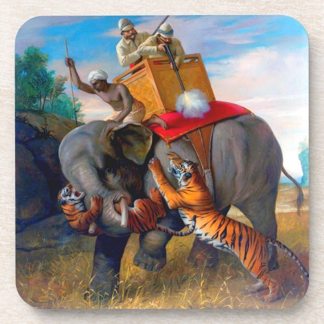 Posavasos Caza de tigres Briton Rivière 1920 (Frente)