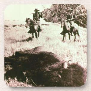 Posavasos Cazadores del bisonte americano (foto de b/w)
