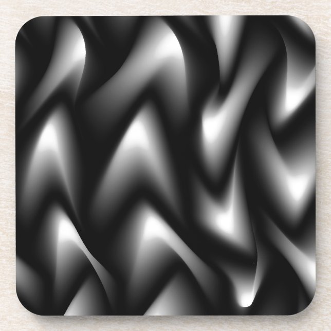 Posavasos Cebra abstracta funky en blanco y negro (Frente)