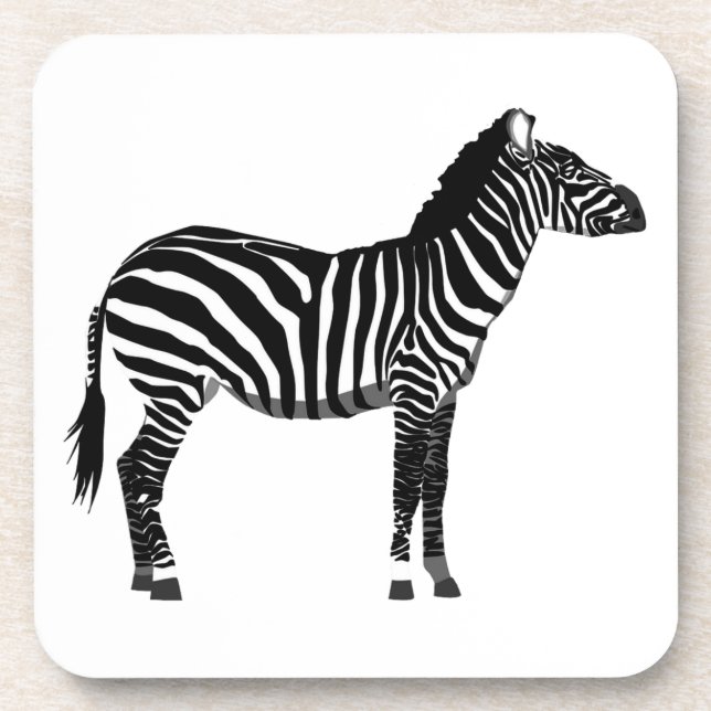 Posavasos Cebra - Negro y Blanco (Frente)