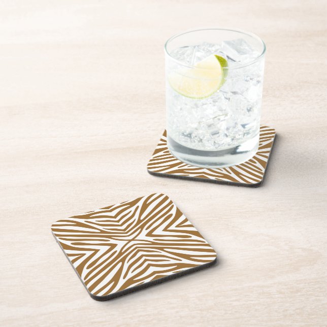 Posavasos Cebra neutra del azúcar marrón (Lado Derecho)