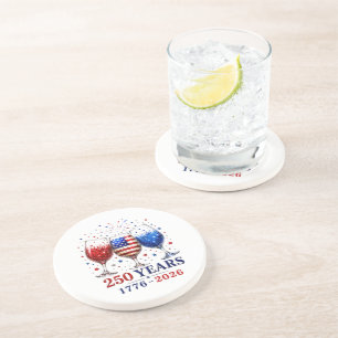Posavasos Celebración del vaso de vino patriótico de 250 año