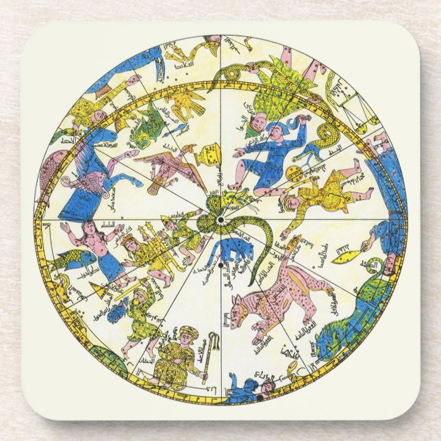 Posavasos Celeste Antiguo, Esfera Árabe, Constelaciones (Frente)