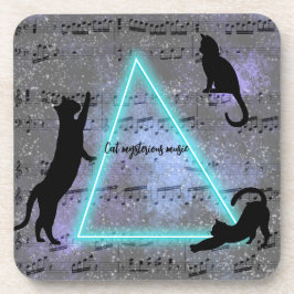 Posavasos Celestiales 3 gatos negros amantes de la música