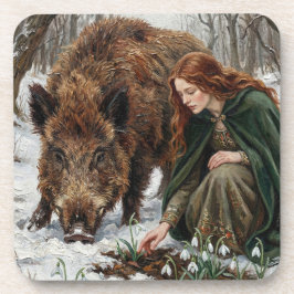 Posavasos Celtic Goddess & Wild Boar