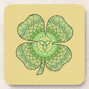 Posavasos Celtic Shamrock Square Coaster