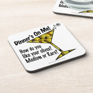 Posavasos ¡Cena de COASTERS! ¿Aceitunas? ¿Medio o Raro?