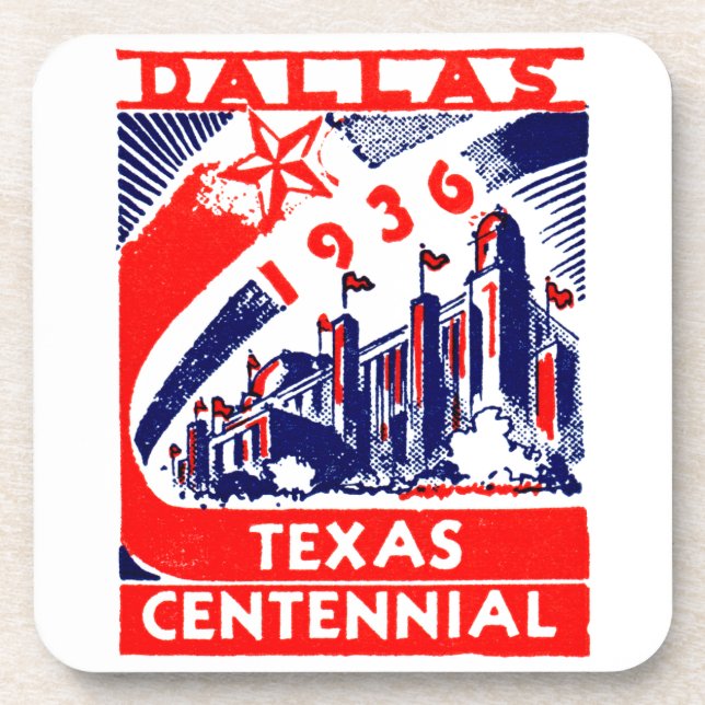 Posavasos Centenario de Dallas Texas en 1936 (Frente)