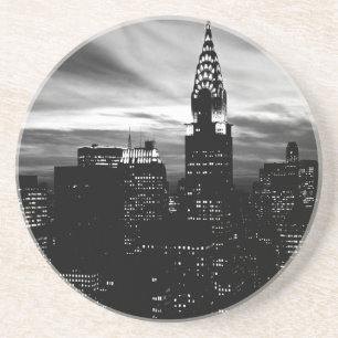 Posavasos Centro de Nueva York en blanco y negro