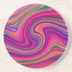 Posavasos Centro épico de remolino rosa caliente retro