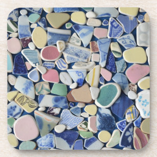 Posavasos Cerámica del mar, vidrio de la playa, prácticos
