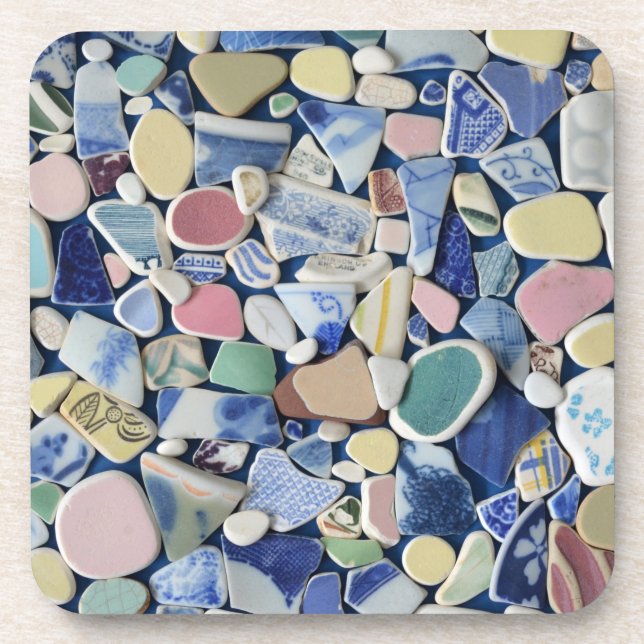 Posavasos Cerámica del mar, vidrio de la playa, prácticos de (Frente)